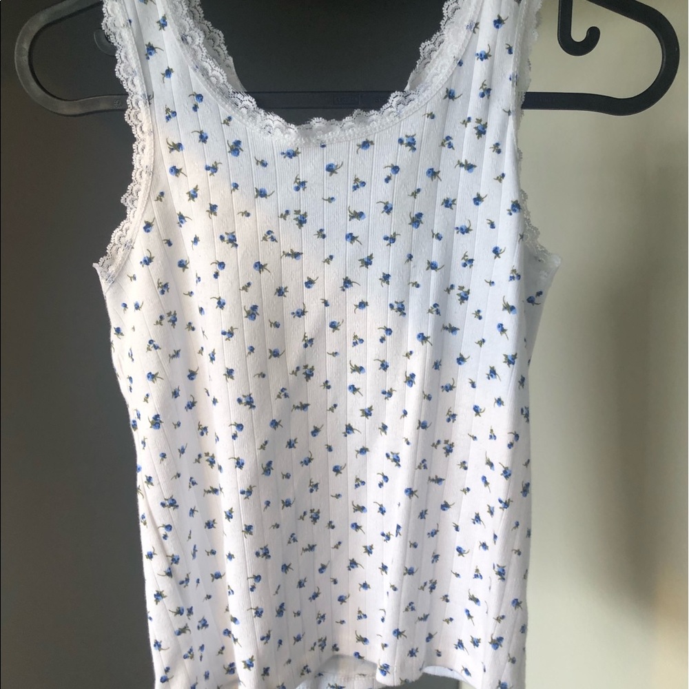 White tank top with flowers
